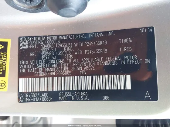 2015 Toyota Highlander Limited Platinum