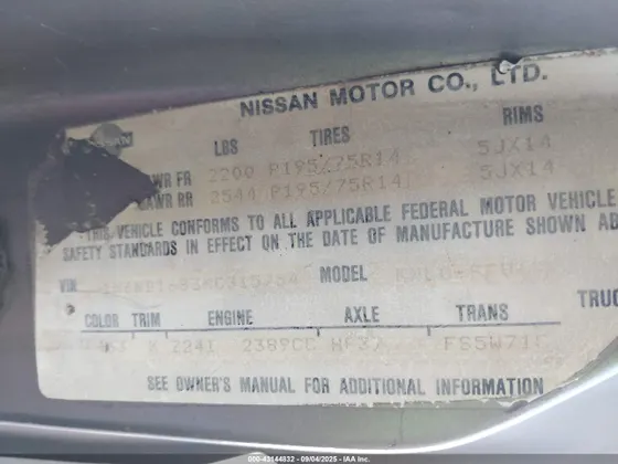 1989 Nissan Hardbody King Cab 2WD KING CAB