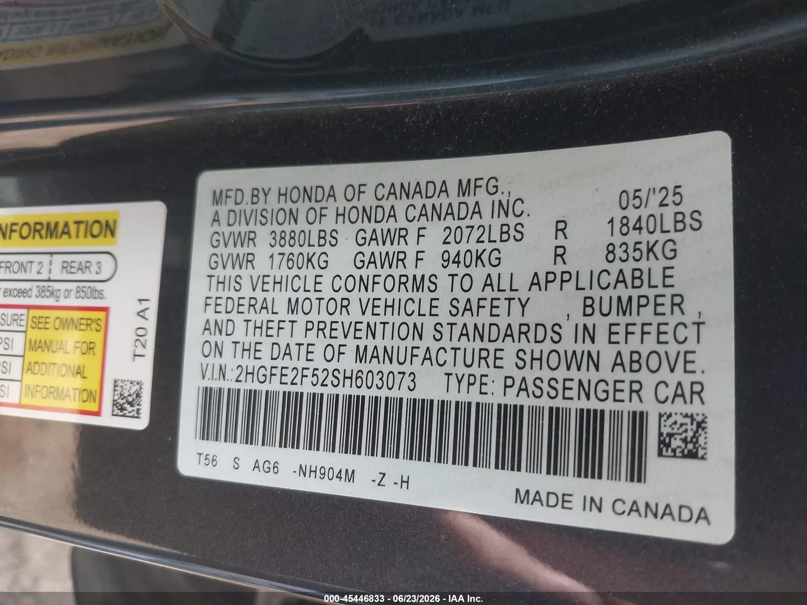 2025 Honda Civic Sedan Sport