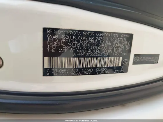 2005 Lexus SC 430