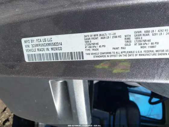 2021 Ram ProMaster HIGH ROOF 136 WB