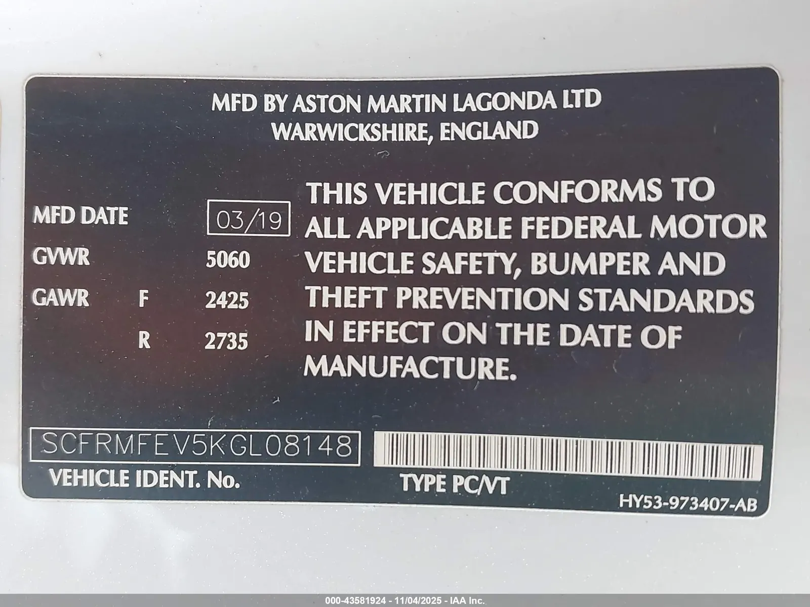 2019 Aston Martin DB11 AMR