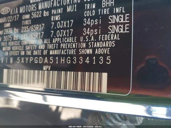 2017 Kia Sorento LX V6