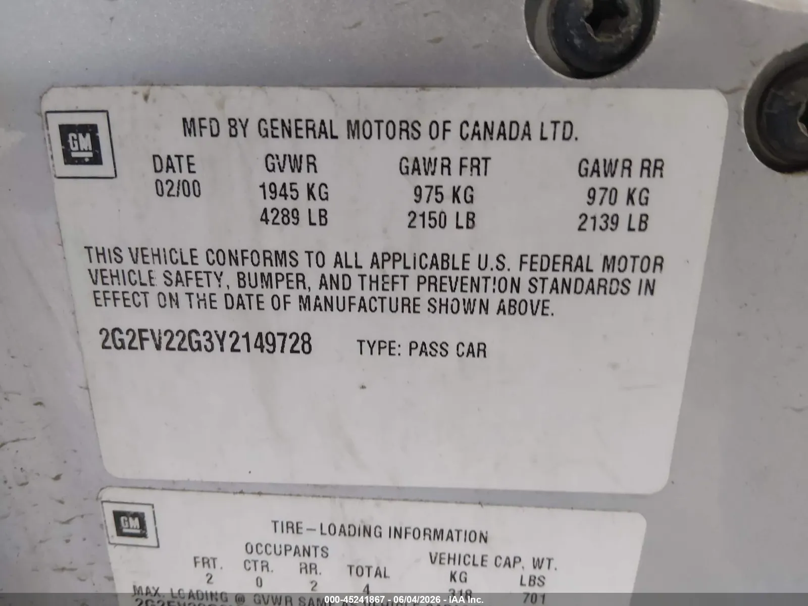 2000 Pontiac Firebird Formula