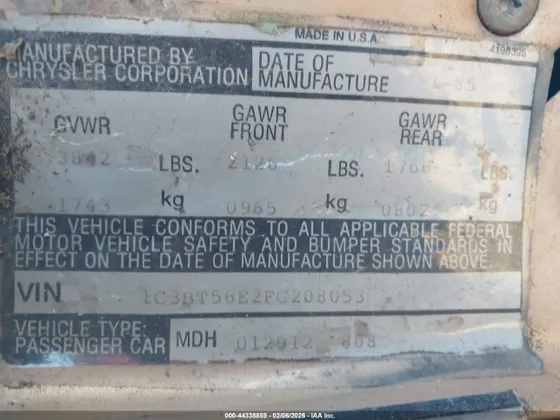 1985 Chrysler New Yorker