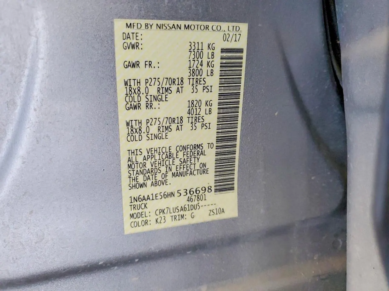 2017 Nissan Titan SV