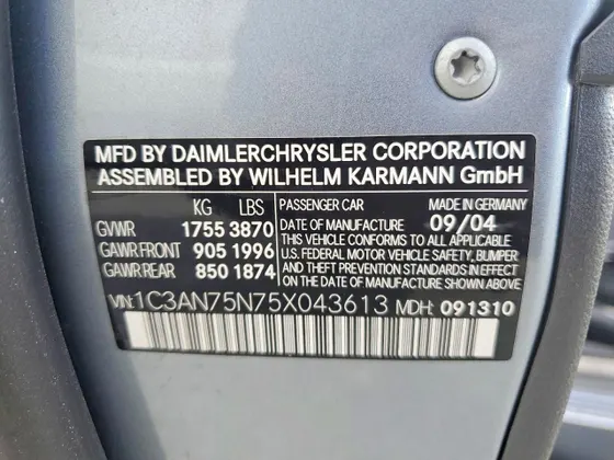2005 Chrysler Crossfire