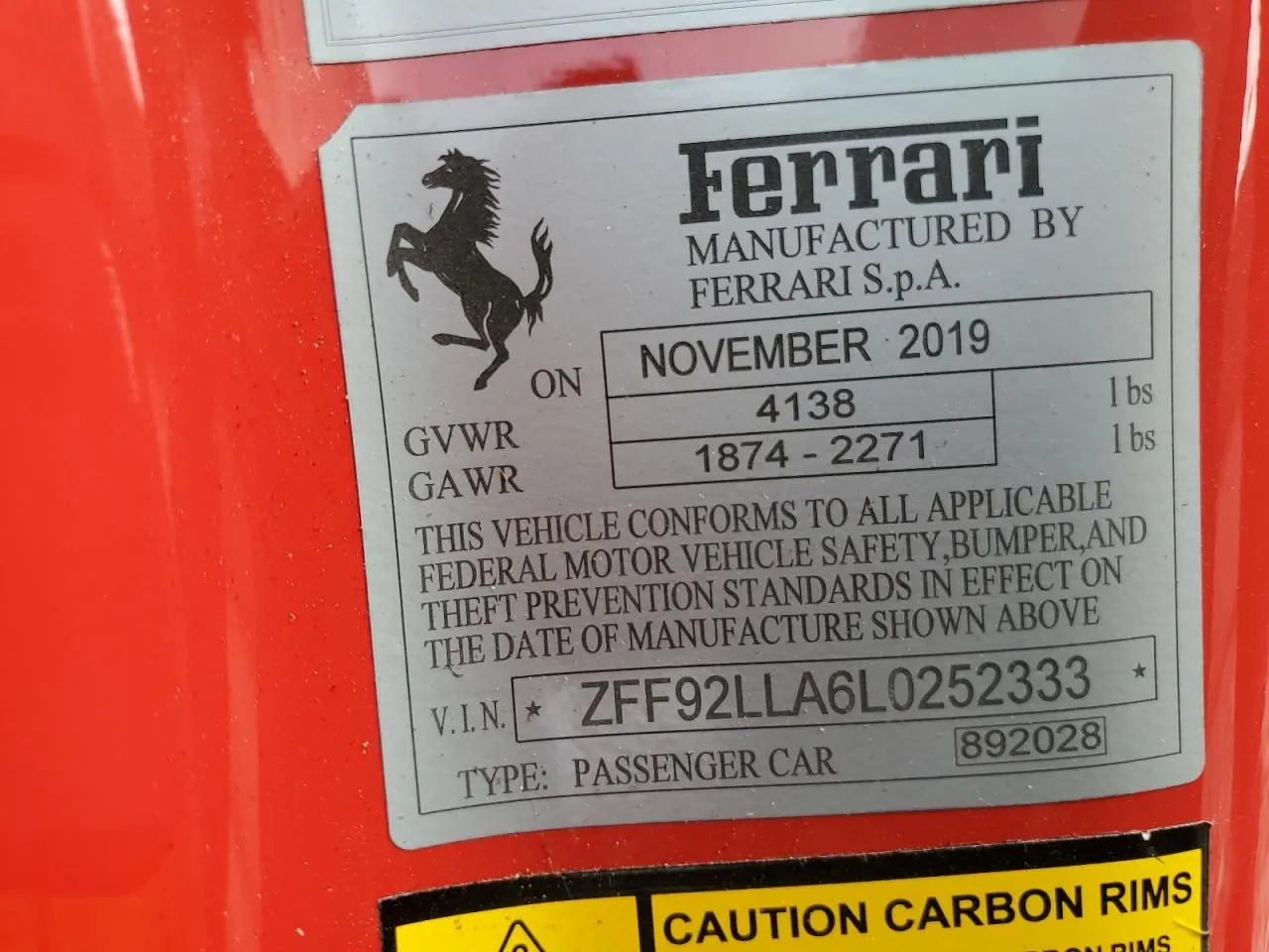 2020 Ferrari F8 Tributo