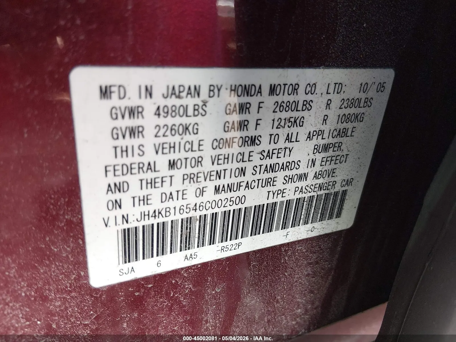 2006 Acura RL 3.5