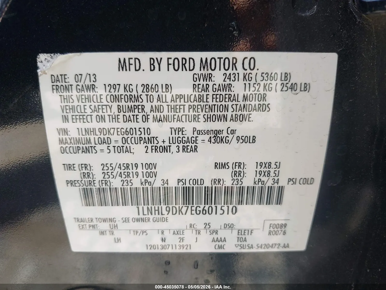 2014 Lincoln MKS