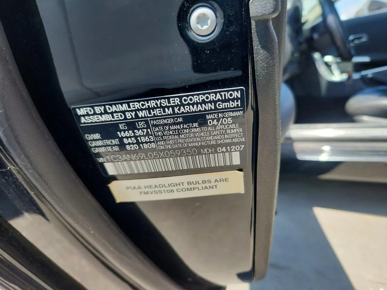 2005 Chrysler Crossfire Limited
