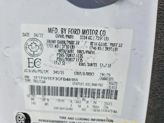 2012 Ford F-150 XLT