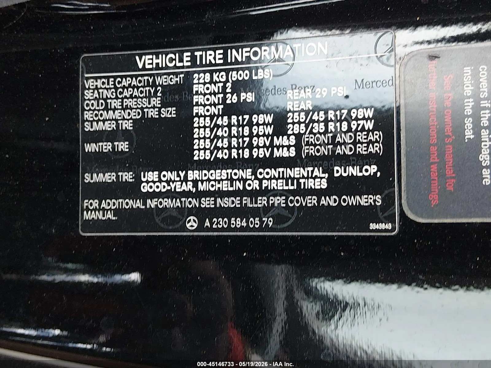 2005 Mercedes-Benz SL-Class 5.0L