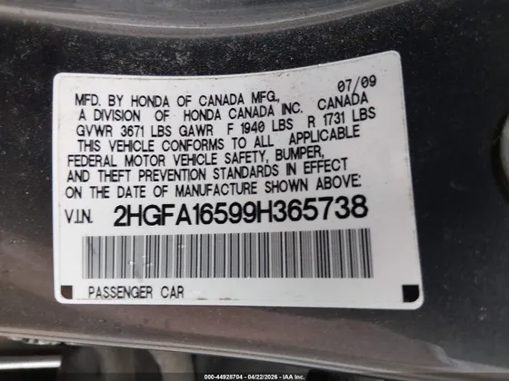 2009 Honda Civic Sdn LX