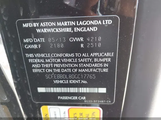 2013 Aston Martin Vantage VANTAGE S