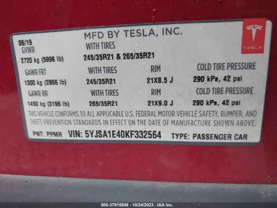 2019 Tesla Model S 100D