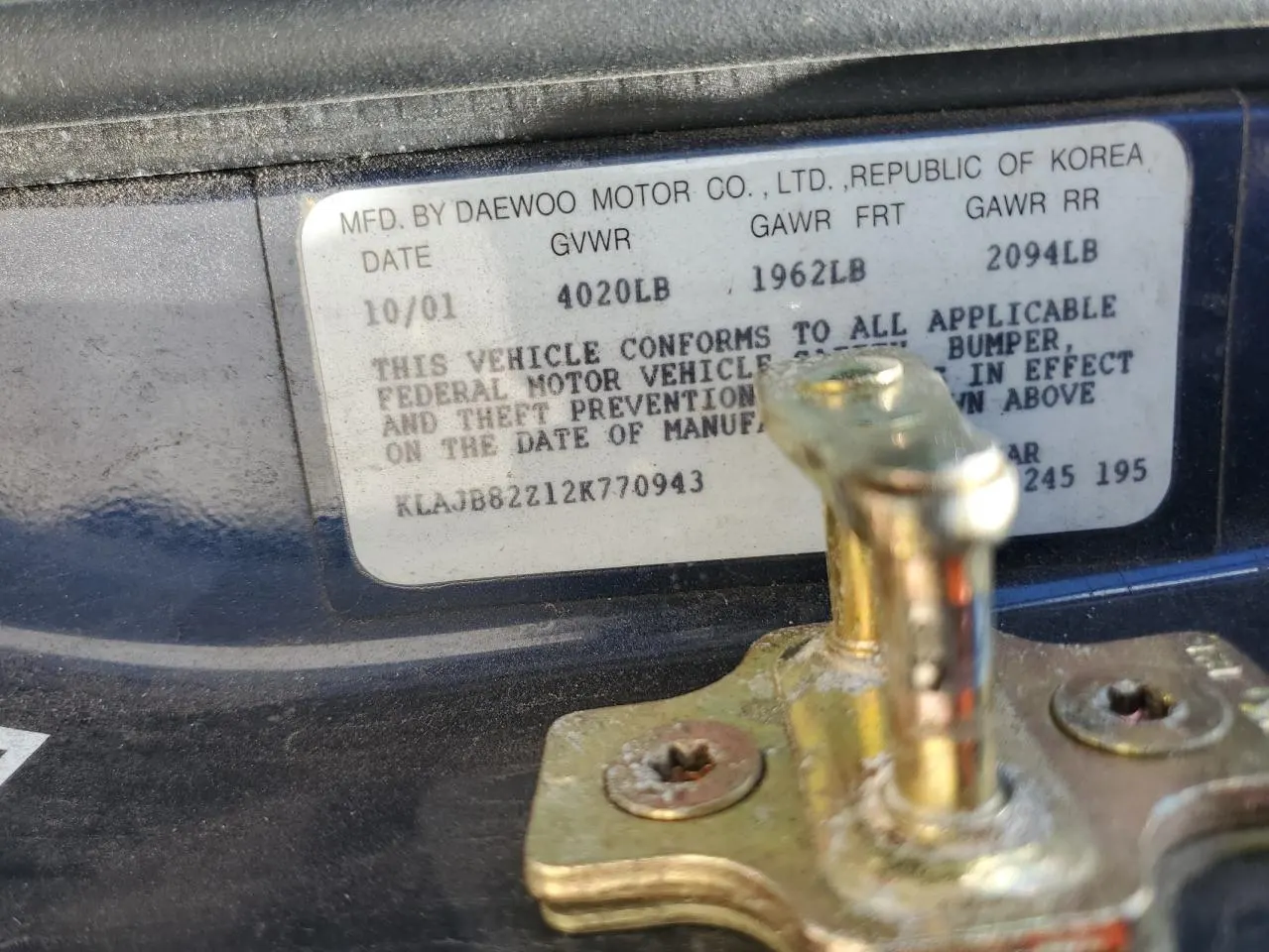 2002 Daewoo Nubira CDX