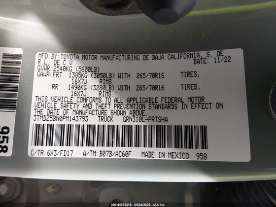 2023 Toyota Tacoma 4WD TRD Off Road