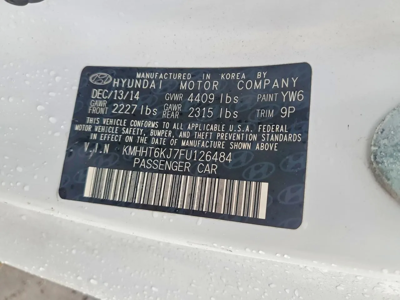 2015 Hyundai Genesis Coupe 3.8L Base