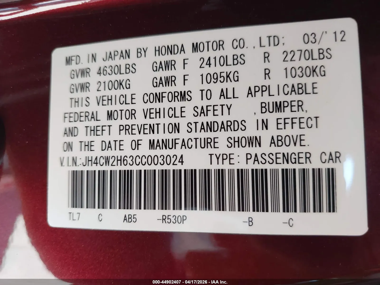 2012 Acura TSX Sport Wagon Tech Pkg