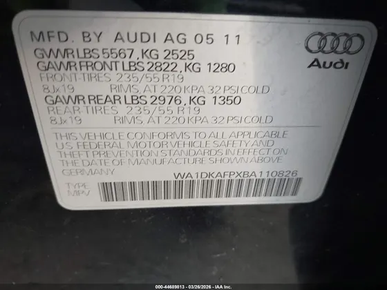 2011 Audi Q5 3.2L Premium Plus