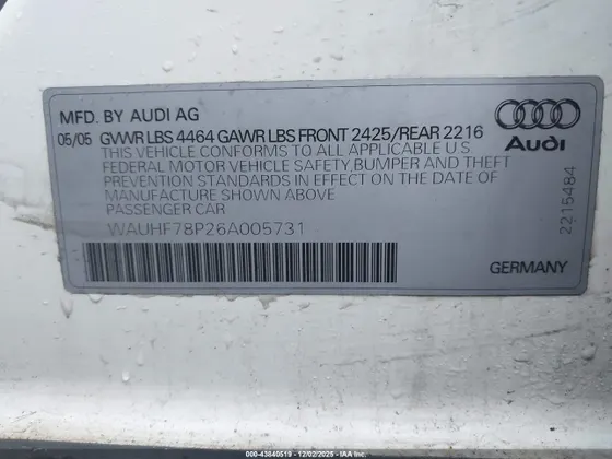 2006 Audi A3 2.0T