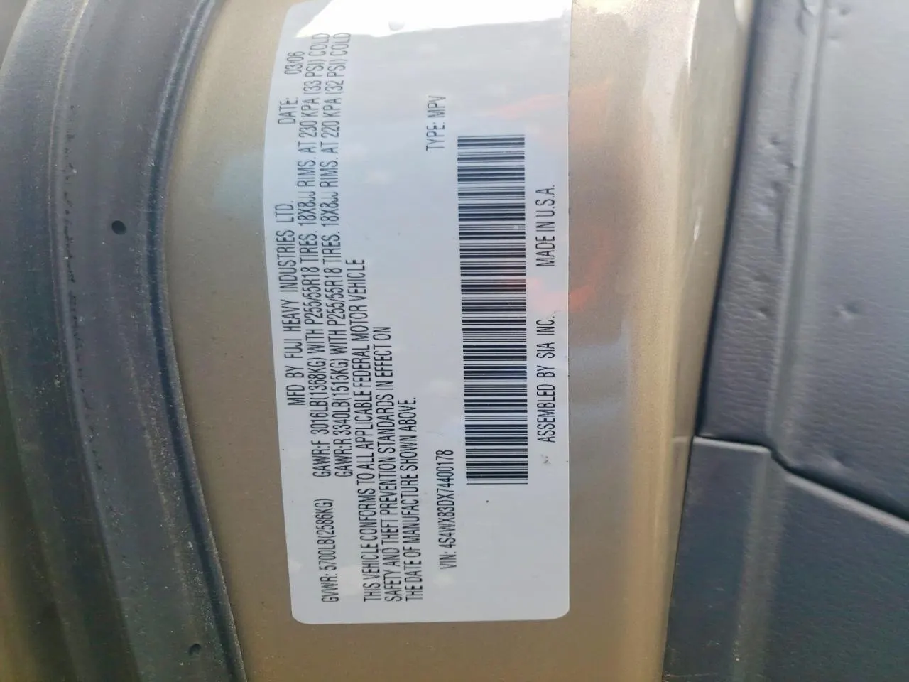2007 Subaru B9 Tribeca 5-Pass Ltd