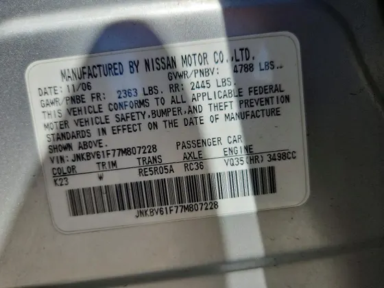 2007 INFINITI G35 Sedan G35x