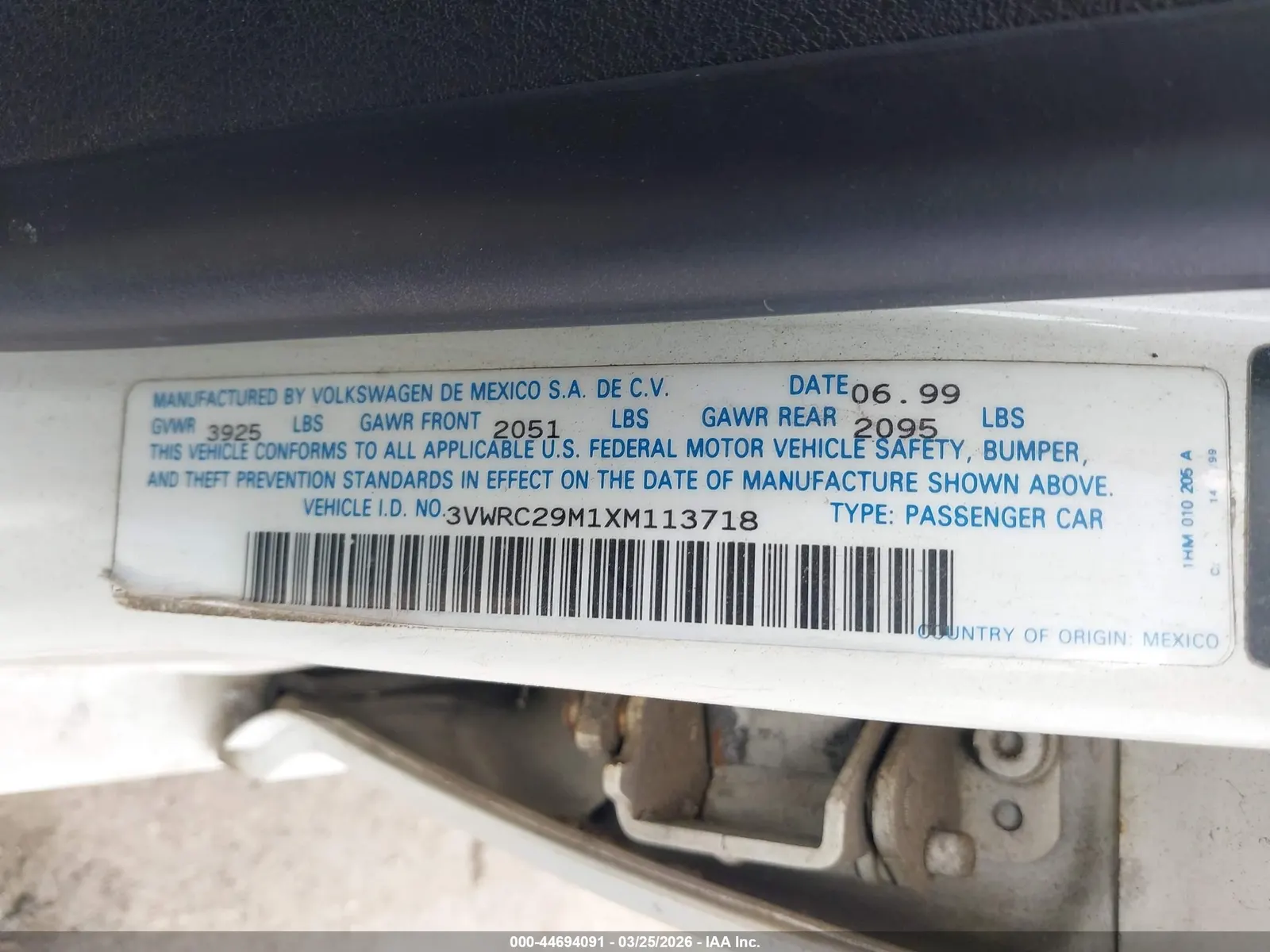 1999 Volkswagen Jetta GL