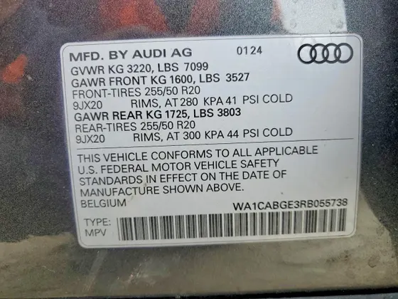 2024 Audi Q8 e-tron Sportback S line Premium Plus
