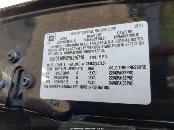 2000 GMC Jimmy SL