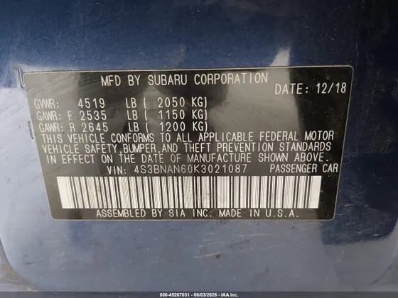 2019 Subaru Legacy Limited