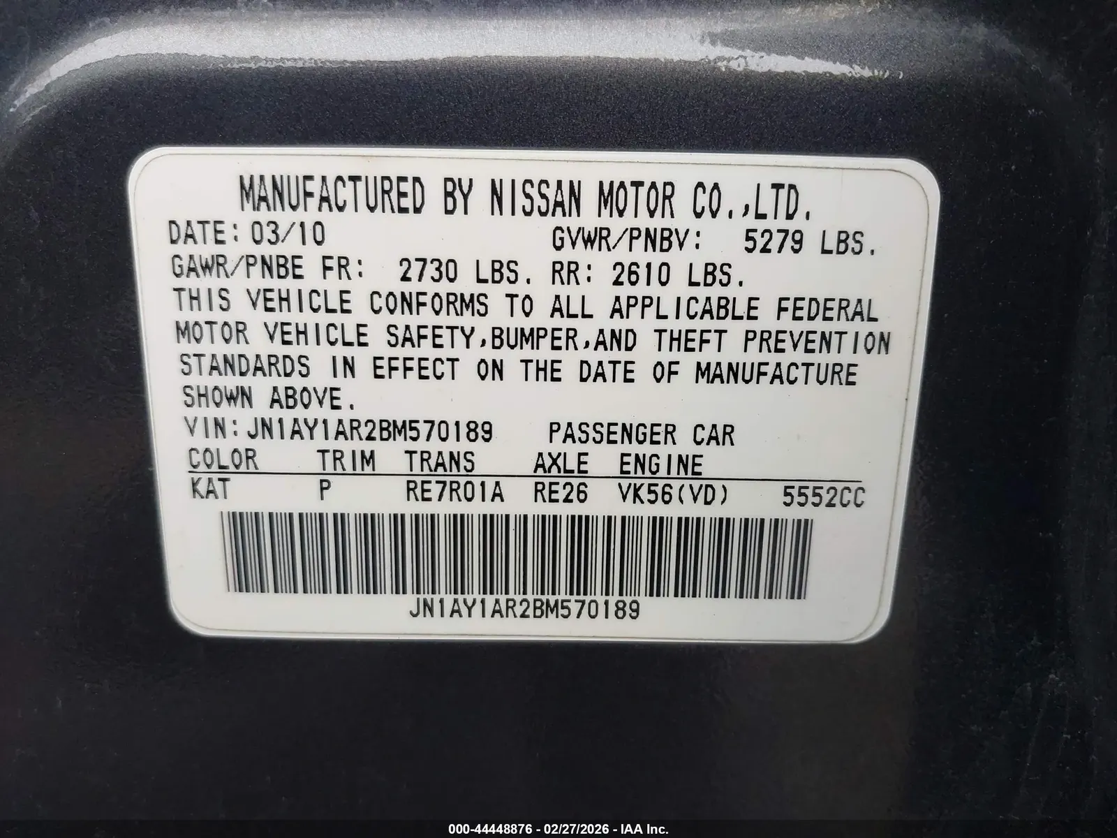 2011 INFINITI M56