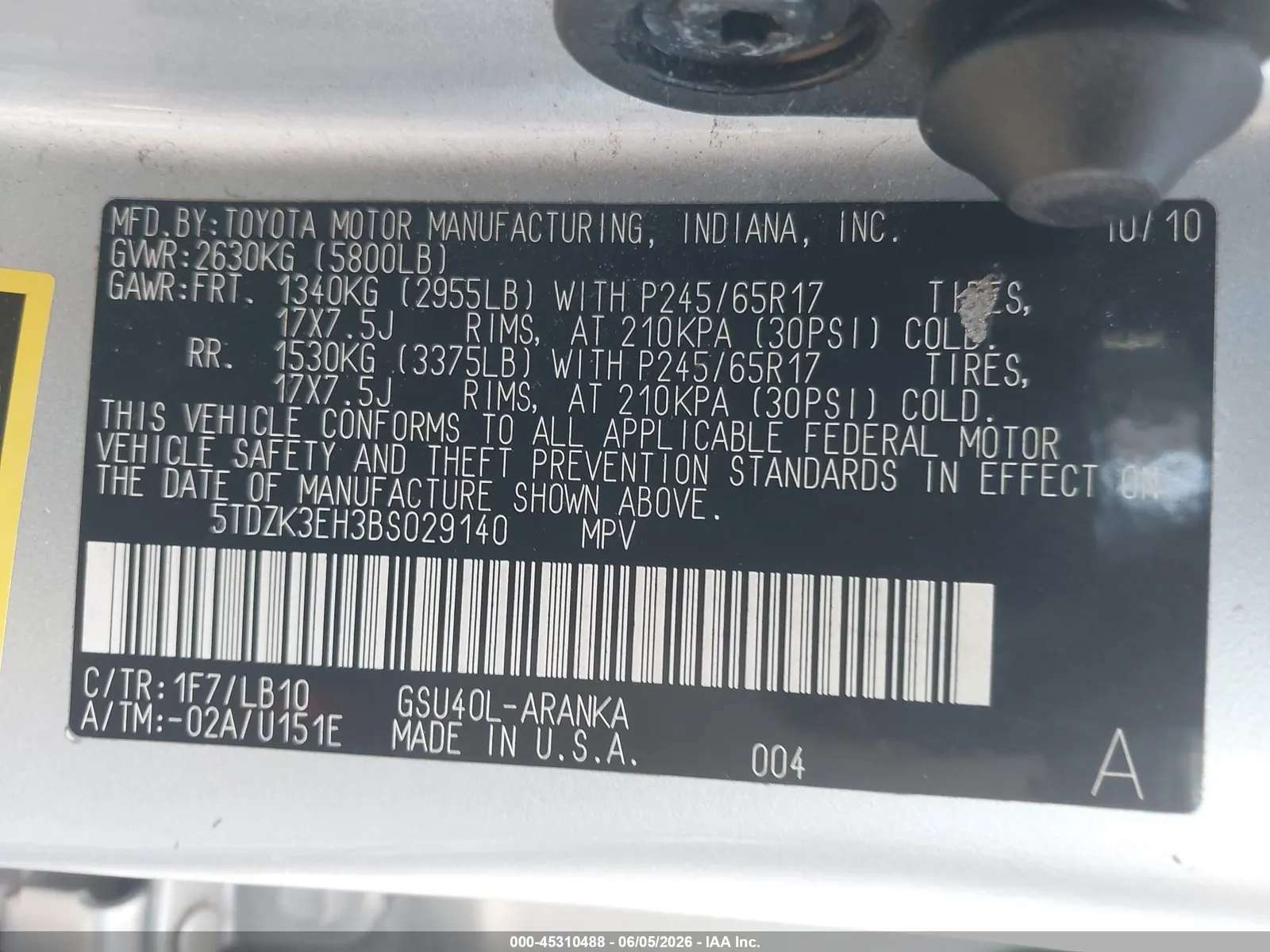 2011 Toyota Highlander SE