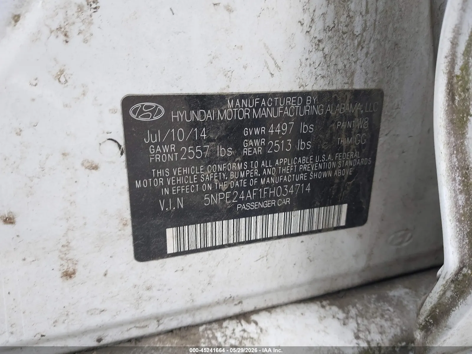 2015 Hyundai Sonata 2.4L SE