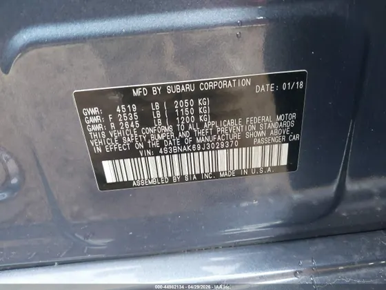 2018 Subaru Legacy Limited