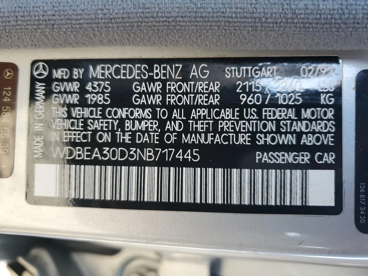 1992 Mercedes-Benz 300 Series 300E