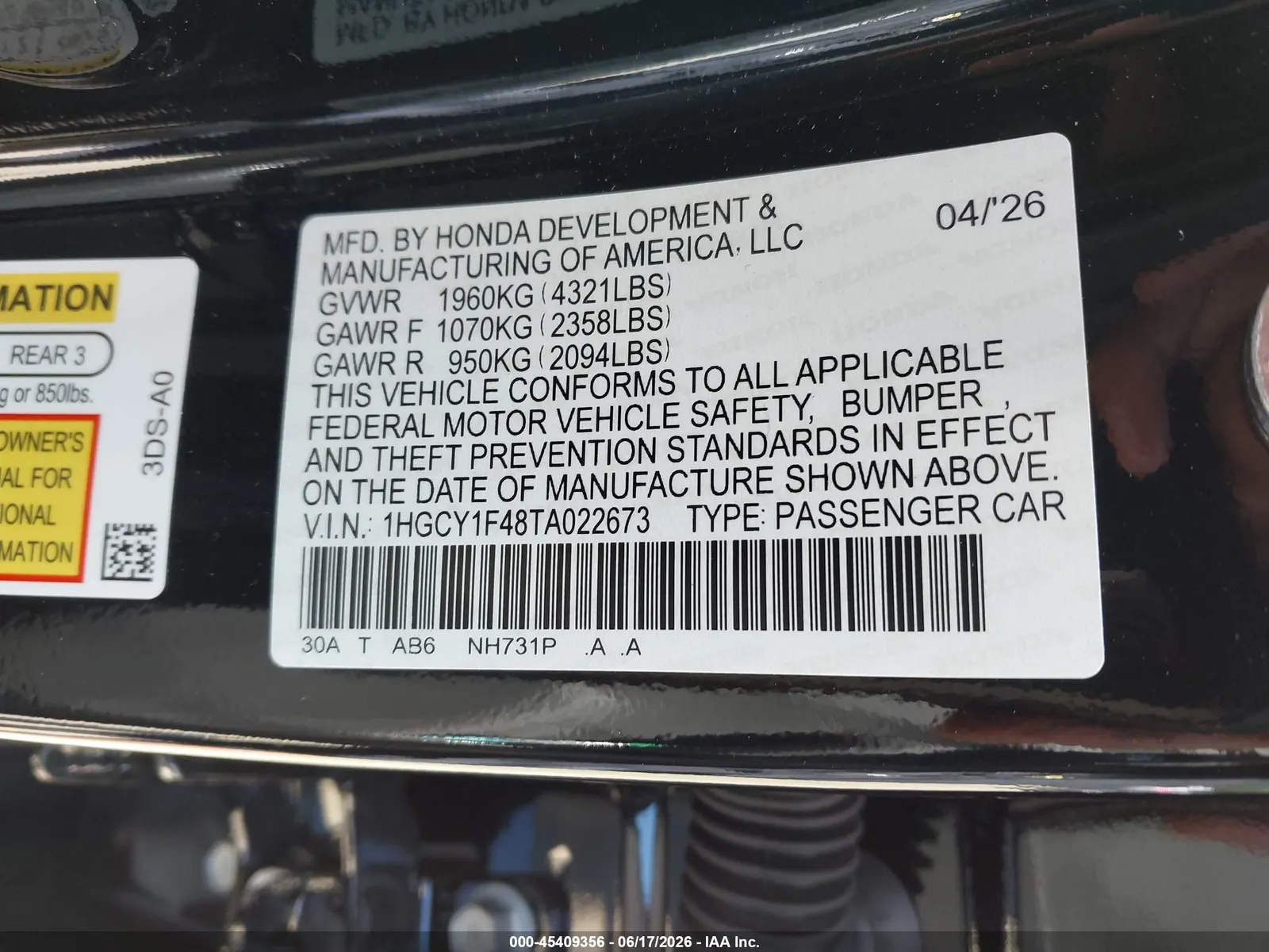2026 Honda Accord Sedan SE
