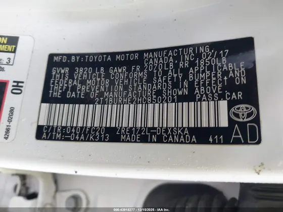 2017 Toyota Corolla L