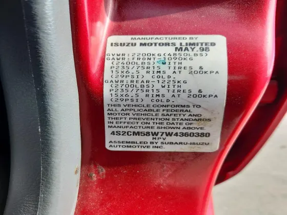 1998 Isuzu Rodeo S