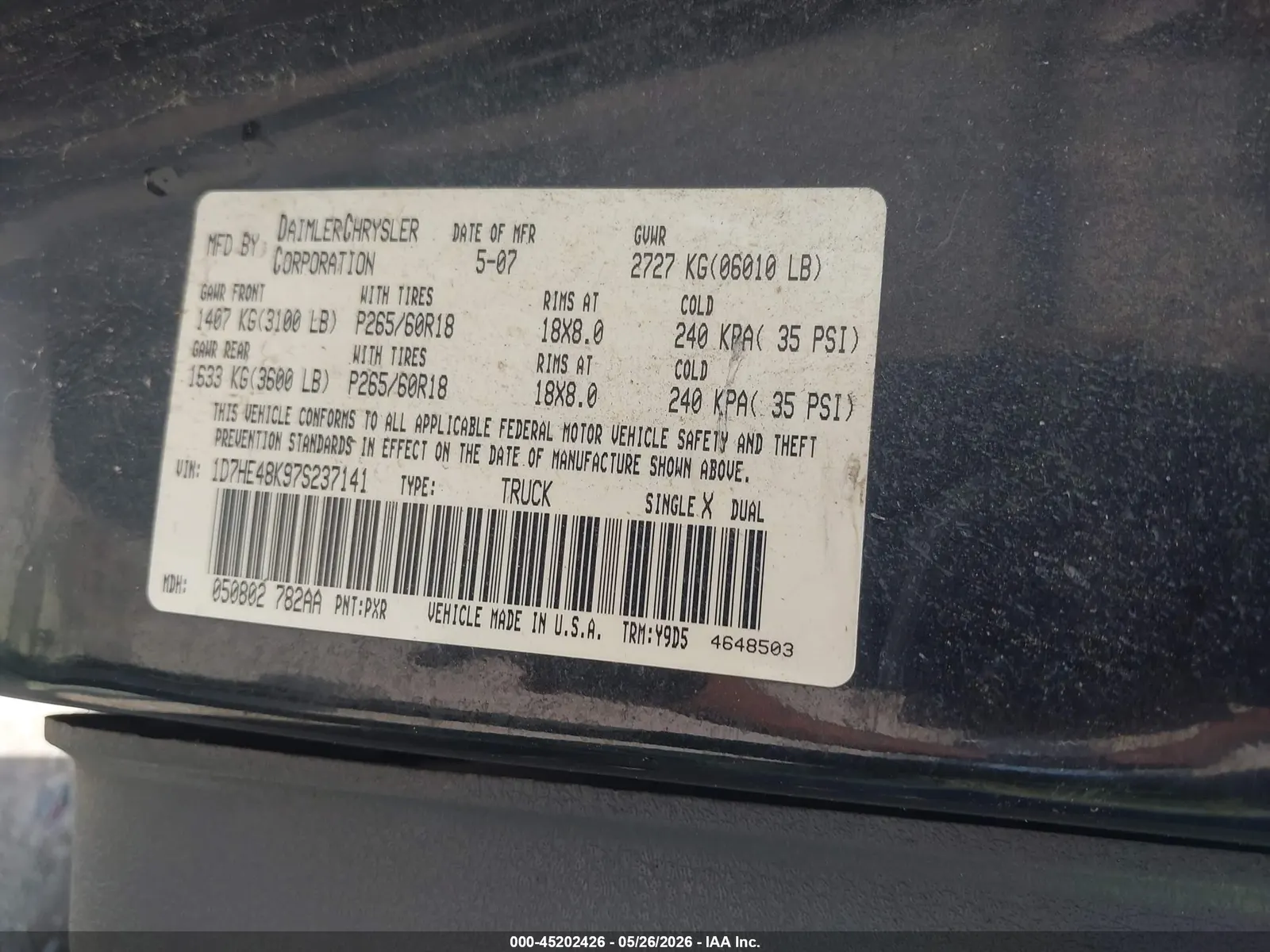 2007 Dodge Dakota SLT