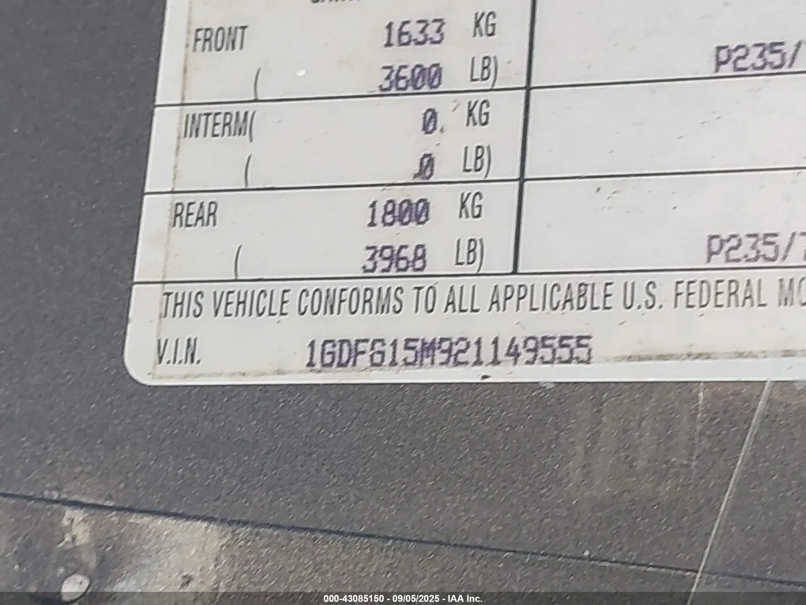 2002 GMC SAVANA CARGO STANDARD