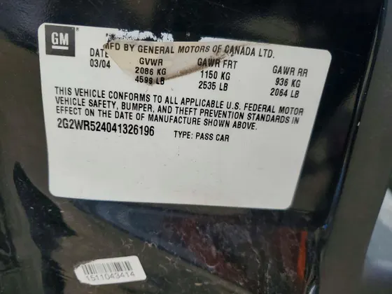 2004 Pontiac Grand Prix GTP