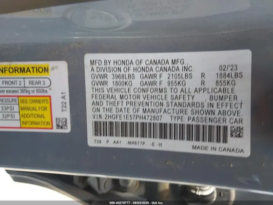 2023 Honda Civic Si SEDAN
