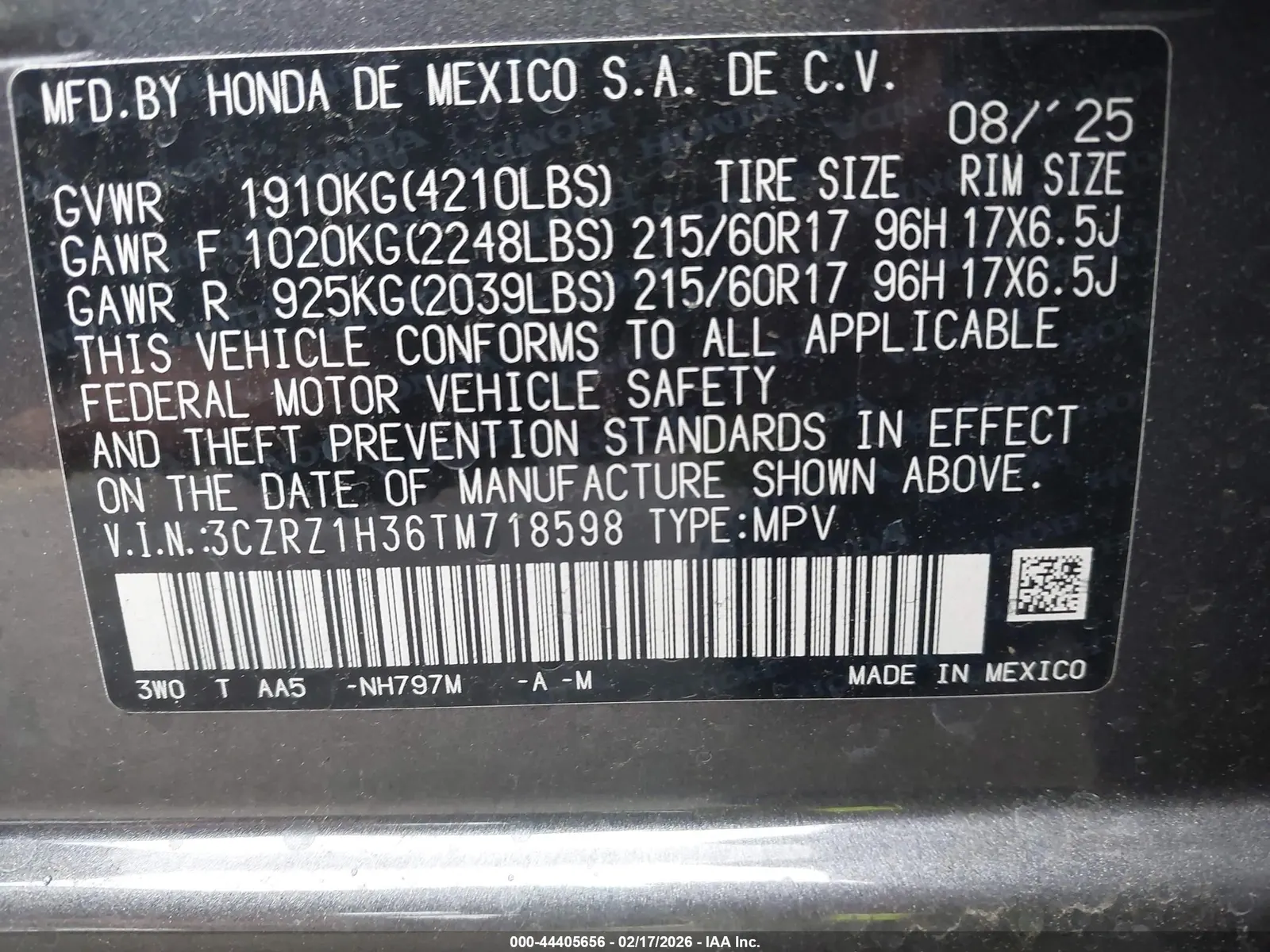 2026 Honda HR-V LX