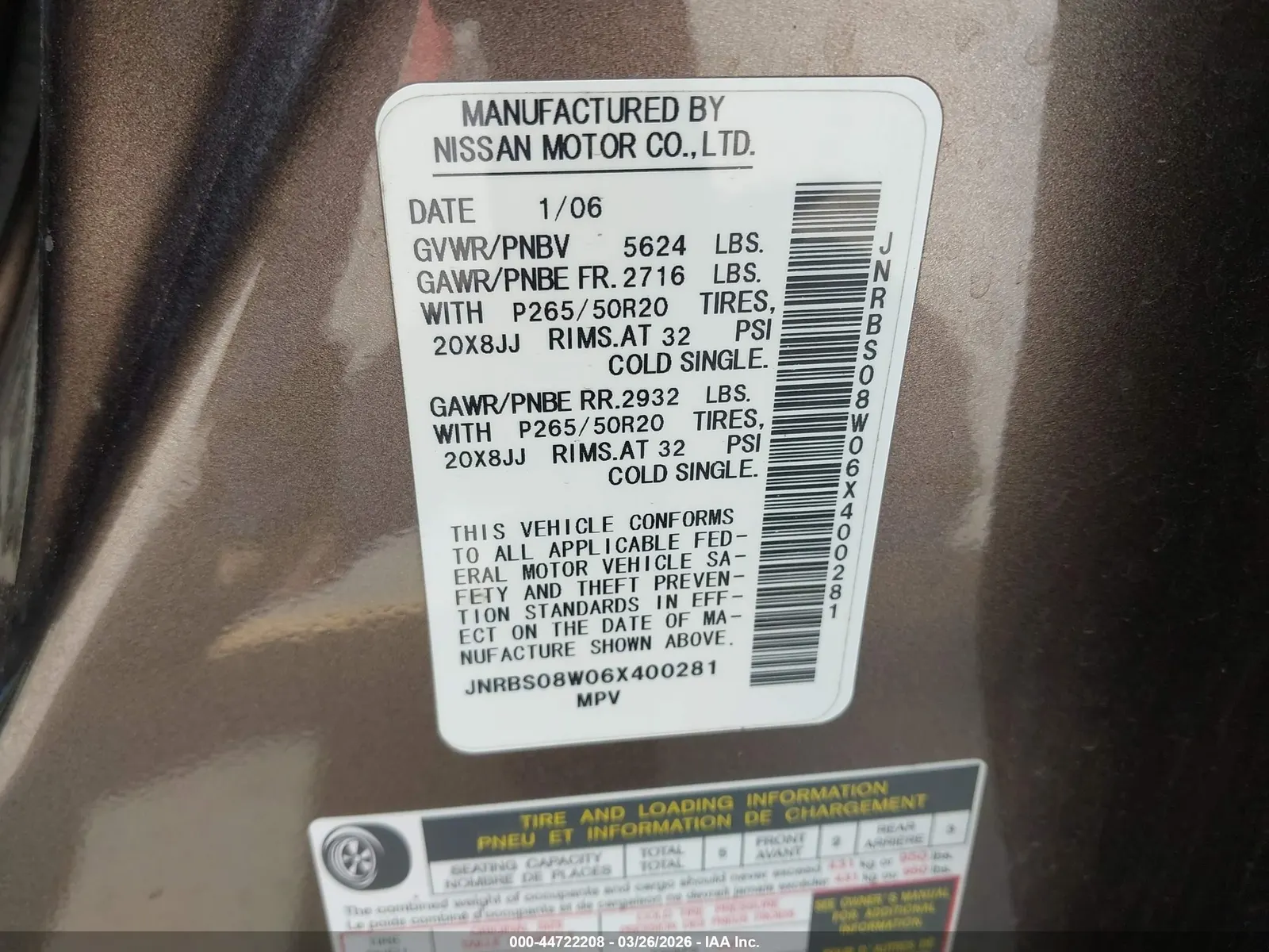 2006 INFINITI FX45