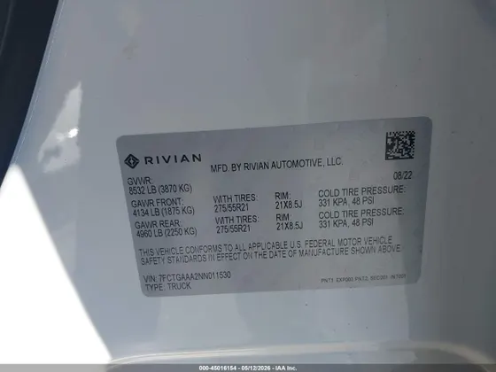 2022 Rivian R1T Adventure Package