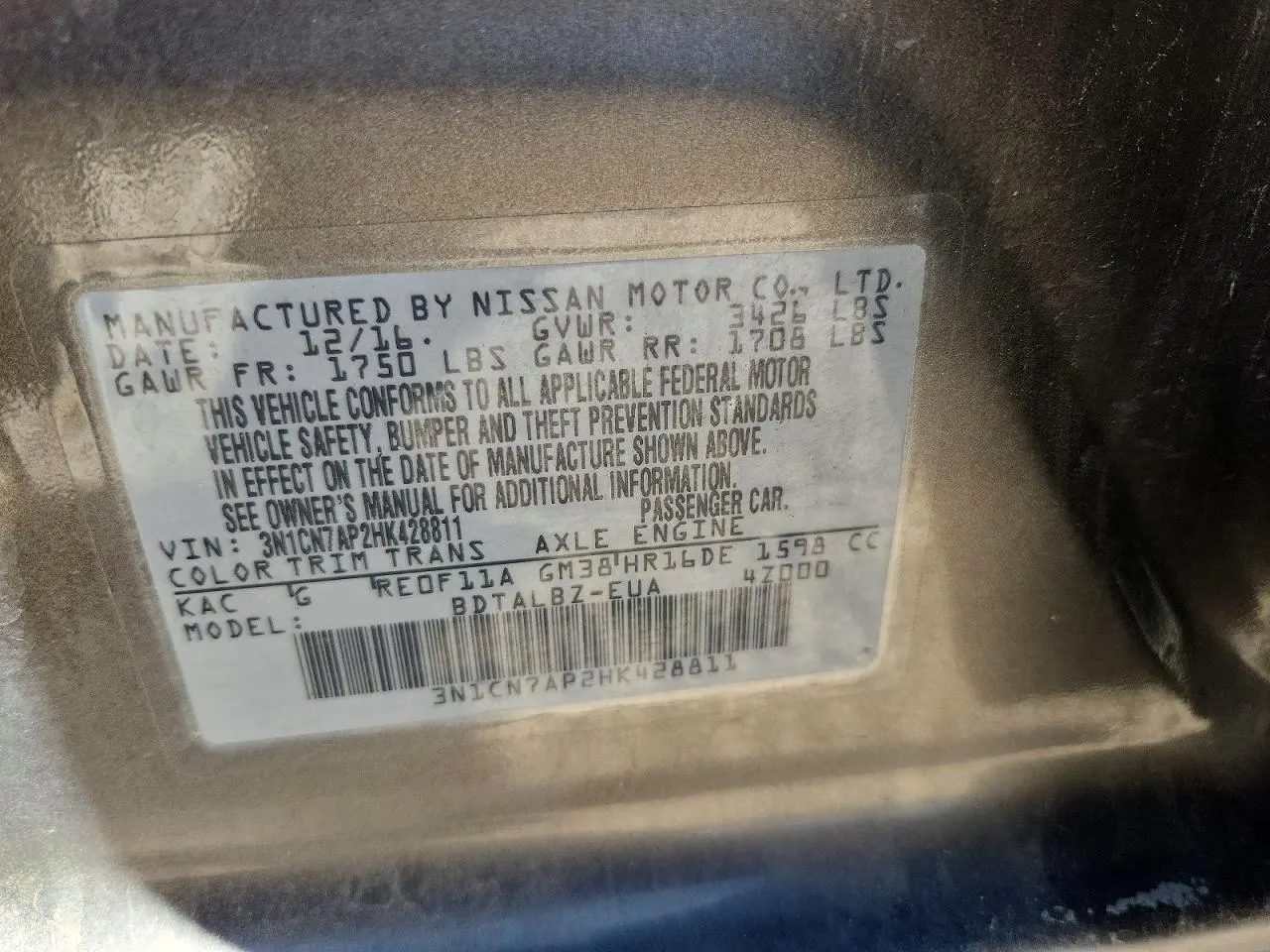 2017 Nissan Versa Sedan SV