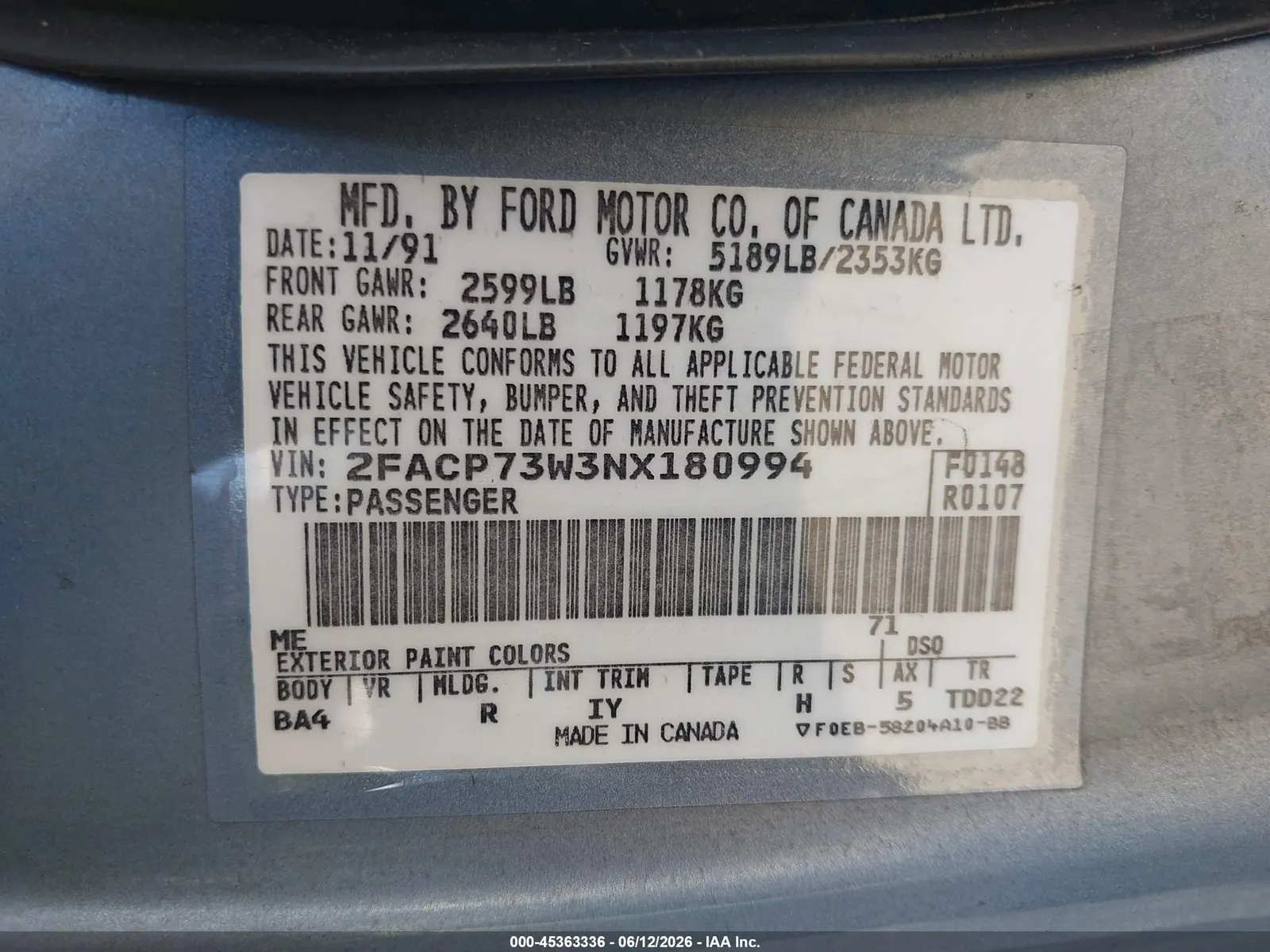 1992 Ford Crown Victoria