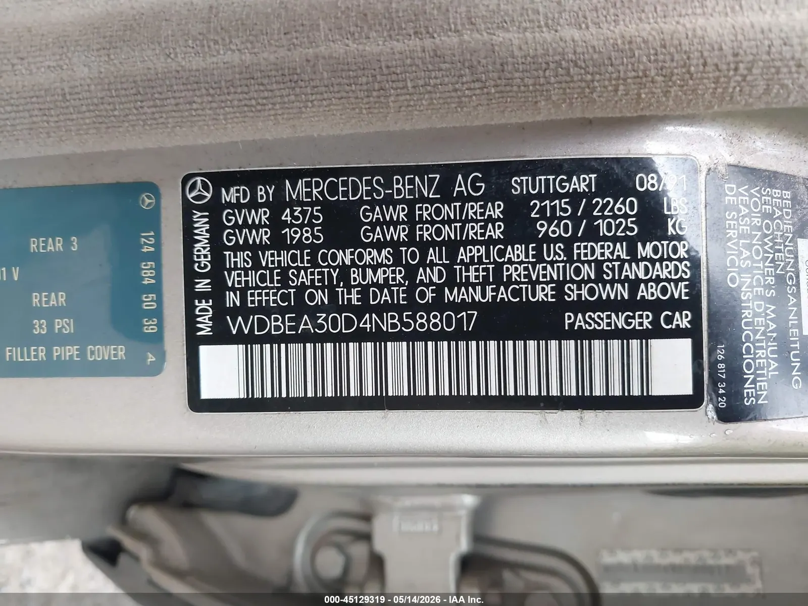 1992 Mercedes-Benz 300 Series 300E